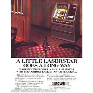 LASERSTAR CD-51 Ver #2 ROWE AMI 1995 ORIG JUKEBOX FLYER Vintage Retro Promo Art